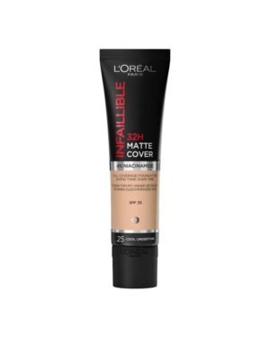 L'Oreal Paris Cover Liquid Foundation, Infallible 24H Matte Cover, Shade 25, 30ML